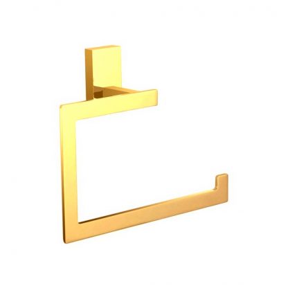 Porta Toalha Rosto Quadrado Metal Dourado - Madrid