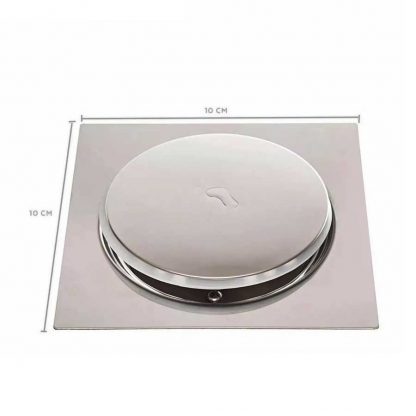 Ralo Inteligente Sistema Click Banheiro 10 x 10 cm Inox com Veda Cheiro