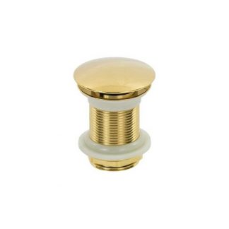 Válvula Click para Cuba Banheiro 1.1/4 40 mm - Tampa Redonda Cobertura Total Dourada