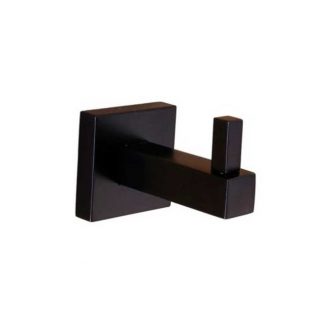 Cabide Simples Quadrado em Metal Preto Fosco Black Matte