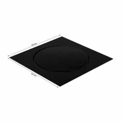 Ralo Inteligente Sistema Click Banheiro 15 x 15 cm Inox com Veda Cheiro Preto Fosco Black Matte