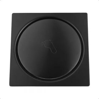 Ralo Click Banheiro 15x15cm com Veda Cheiro Preto Fosco Black Matte